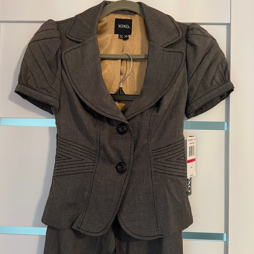 Nina Women's Charcoal Pantsuit - Picture 3 of 8
